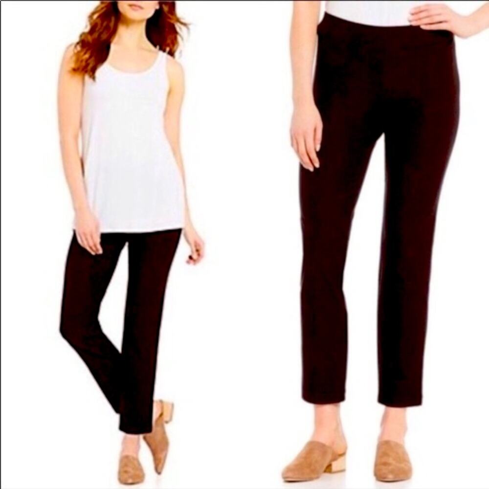 Eileen Fisher Pull-up Straight Leg Stretchy Black Pants